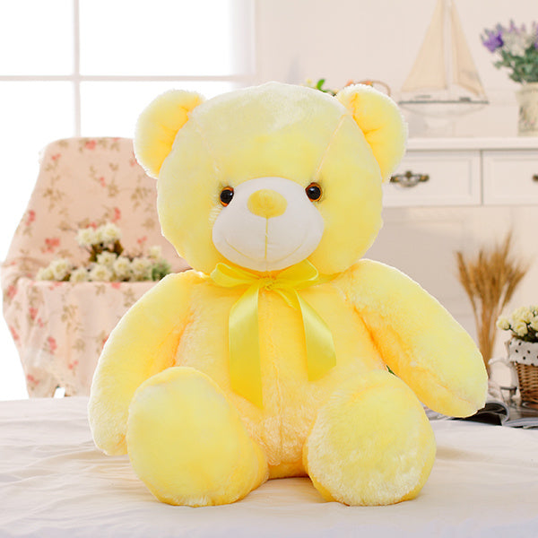 LED Teddy Bear Stuffed Animals Plush Toy Colorful Glowing Christmas Gift