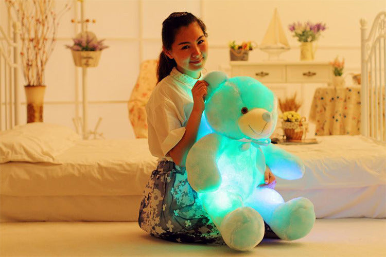 LED Teddy Bear Stuffed Animals Plush Toy Colorful Glowing Christmas Gift