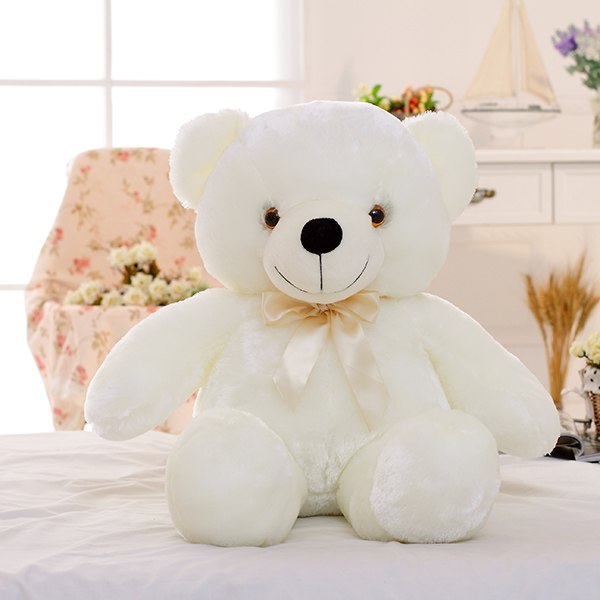 LED Teddy Bear Stuffed Animals Plush Toy Colorful Glowing Christmas Gift