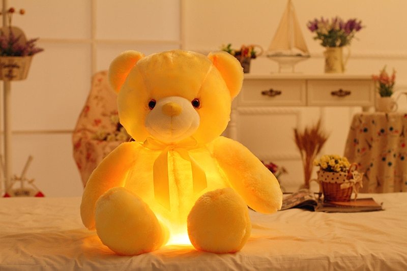 LED Teddy Bear Stuffed Animals Plush Toy Colorful Glowing Christmas Gift