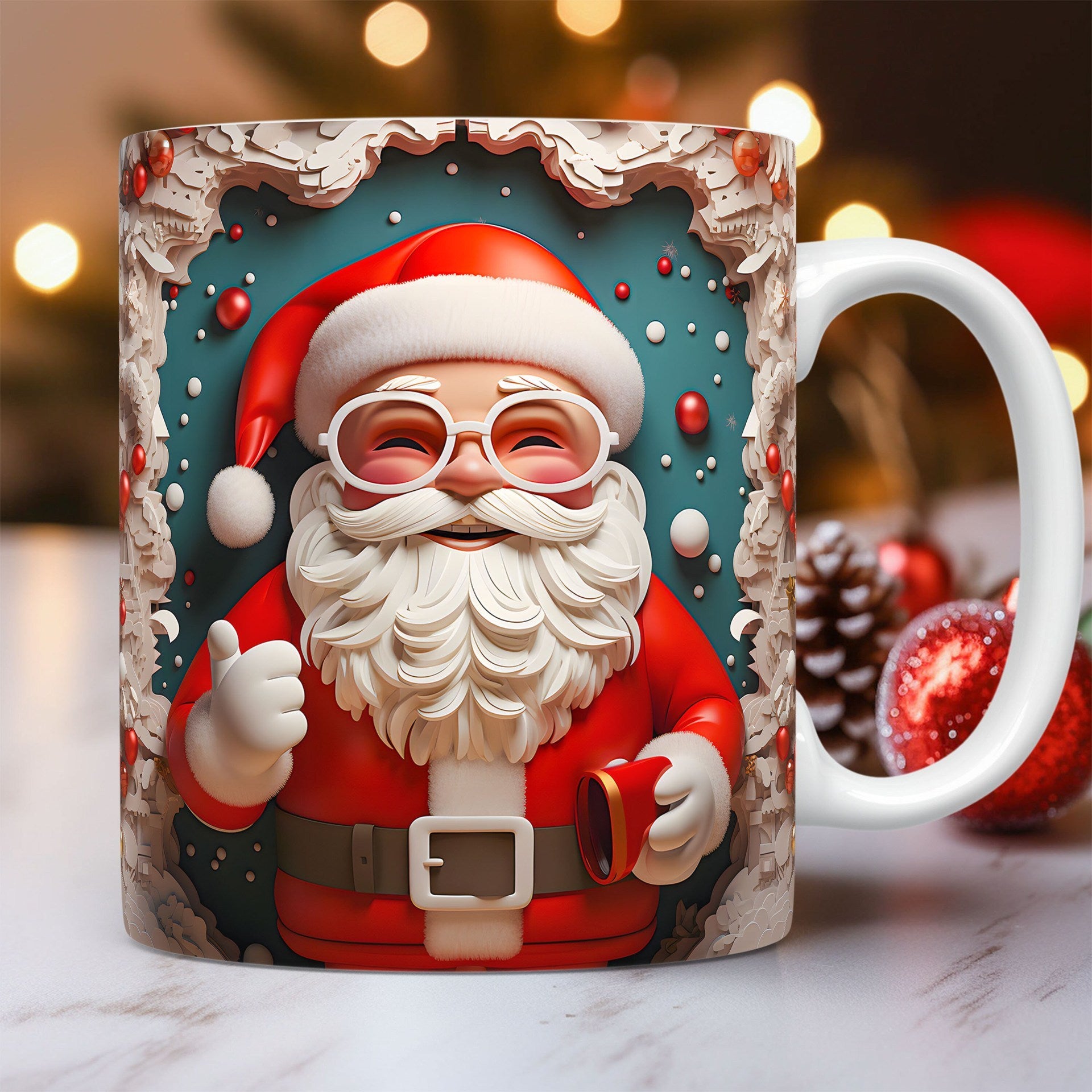 Creative 3D Christmas Ceramic Mug Unique Space Design Snowman Santa Coffee Cup Tea Milk Mug Christmas Gifts For Kids Adults Kitchen Gadgets