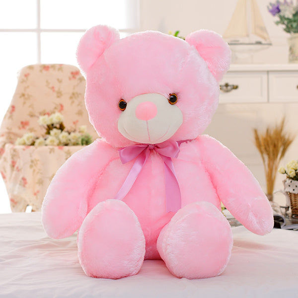 LED Teddy Bear Stuffed Animals Plush Toy Colorful Glowing Christmas Gift