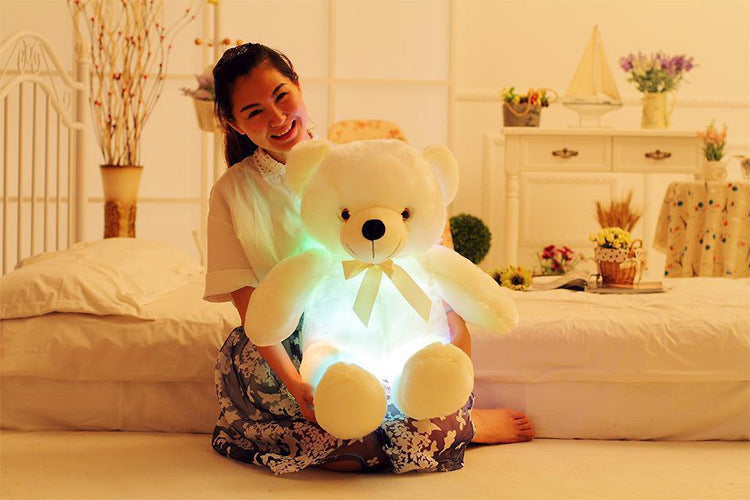 LED Teddy Bear Stuffed Animals Plush Toy Colorful Glowing Christmas Gift