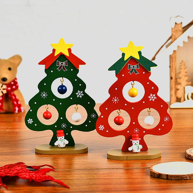 Christmas Tree Children's Handmade DIY Stereo Wooden Christmas Tree Scene Layout Christmas Decorations Ornaments Hot