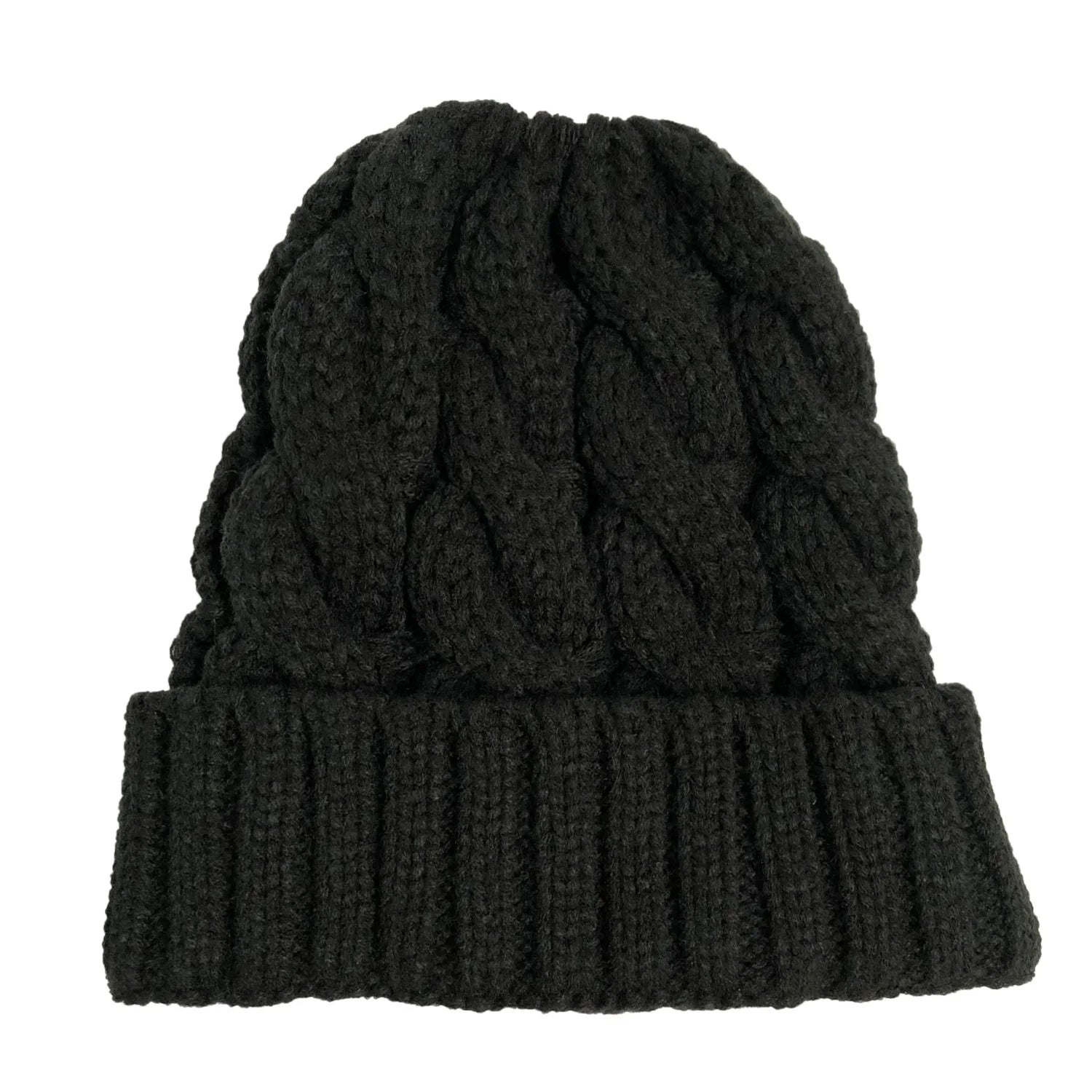 Women Winter Hats Beanies Knitted Girls Cap Twist Crochet Winter Hats For Female Pompom Beanie Ear Braid Ponytail Hat Skullies