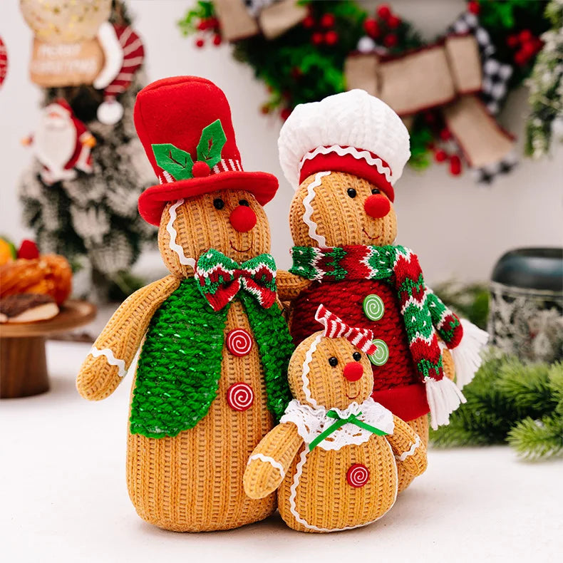 2024 Christmas Creative Gingerbread Figurine Ornament Doll Gift Merry Christmas Decor for Home Xmas 2025 Happy New Year Supplies