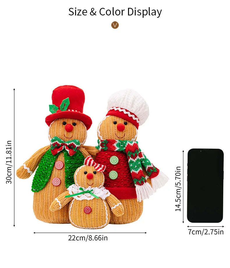 2024 Christmas Creative Gingerbread Figurine Ornament Doll Gift Merry Christmas Decor for Home Xmas 2025 Happy New Year Supplies