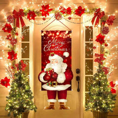 Merry Christmas Hanging Flag Christmas Decorations For Home Door Christmas Ornaments Xmas Gifts Navidad Decor 2024 New Year