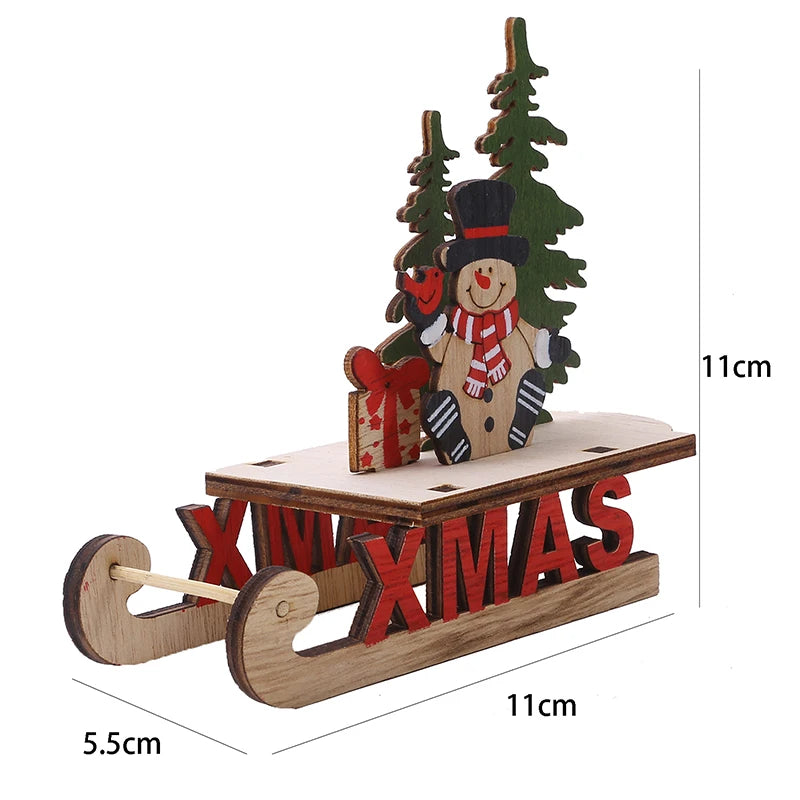 Christmas Tree Children's Handmade DIY Stereo Wooden Christmas Tree Scene Layout Christmas Decorations Ornaments Hot