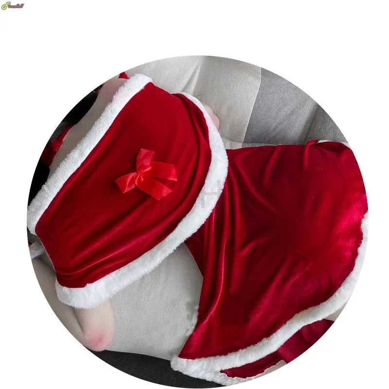 Christmas Women Dress Xmas Sexy Lady Santa Claus Cosplay Costume Sexy Lingerie Winter Red Dress Bunny Cosplay Girls Uniform