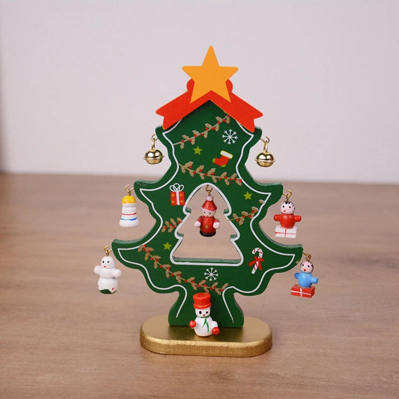 Christmas Tree Children's Handmade DIY Stereo Wooden Christmas Tree Scene Layout Christmas Decorations Ornaments Hot