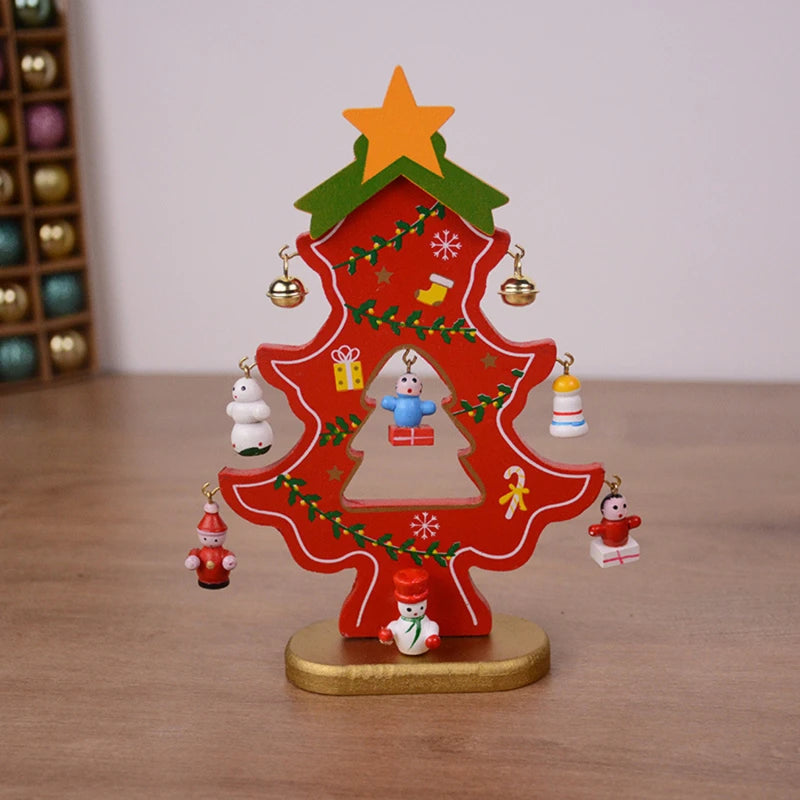 Christmas Tree Children's Handmade DIY Stereo Wooden Christmas Tree Scene Layout Christmas Decorations Ornaments Hot