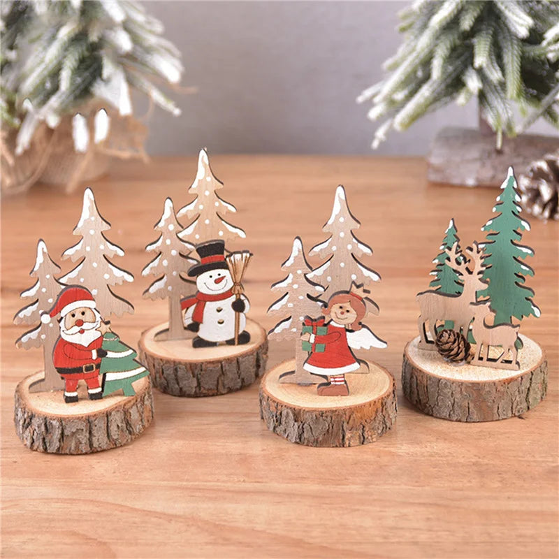 Christmas Tree Children's Handmade DIY Stereo Wooden Christmas Tree Scene Layout Christmas Decorations Ornaments Hot