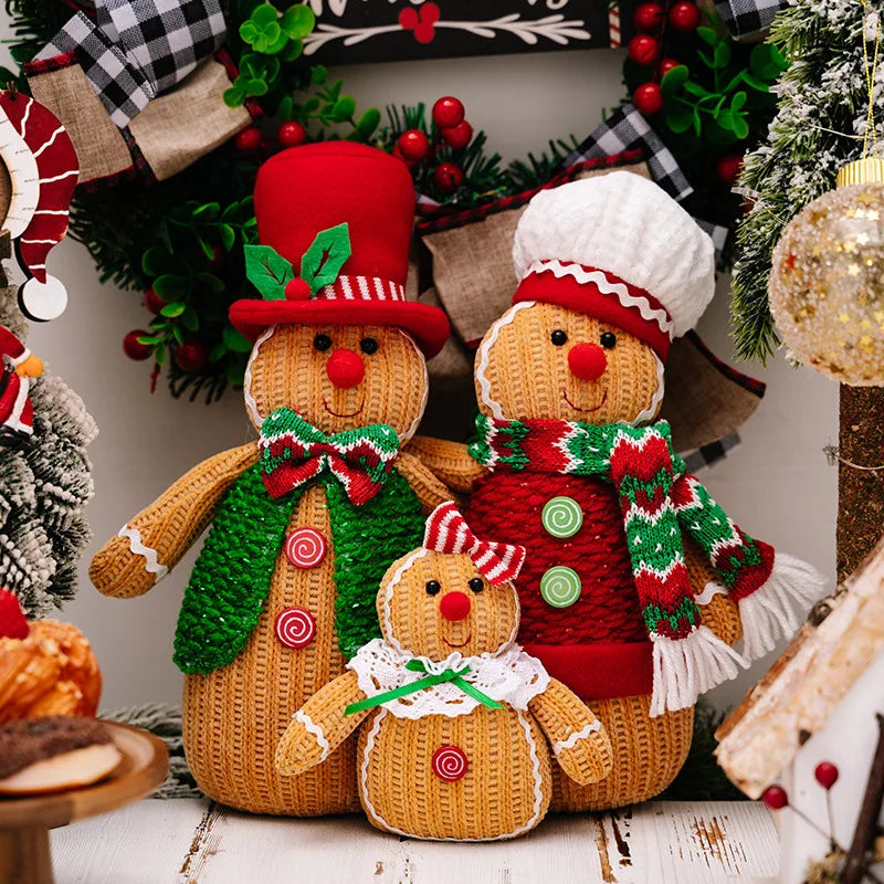 2024 Christmas Creative Gingerbread Figurine Ornament Doll Gift Merry Christmas Decor for Home Xmas 2025 Happy New Year Supplies