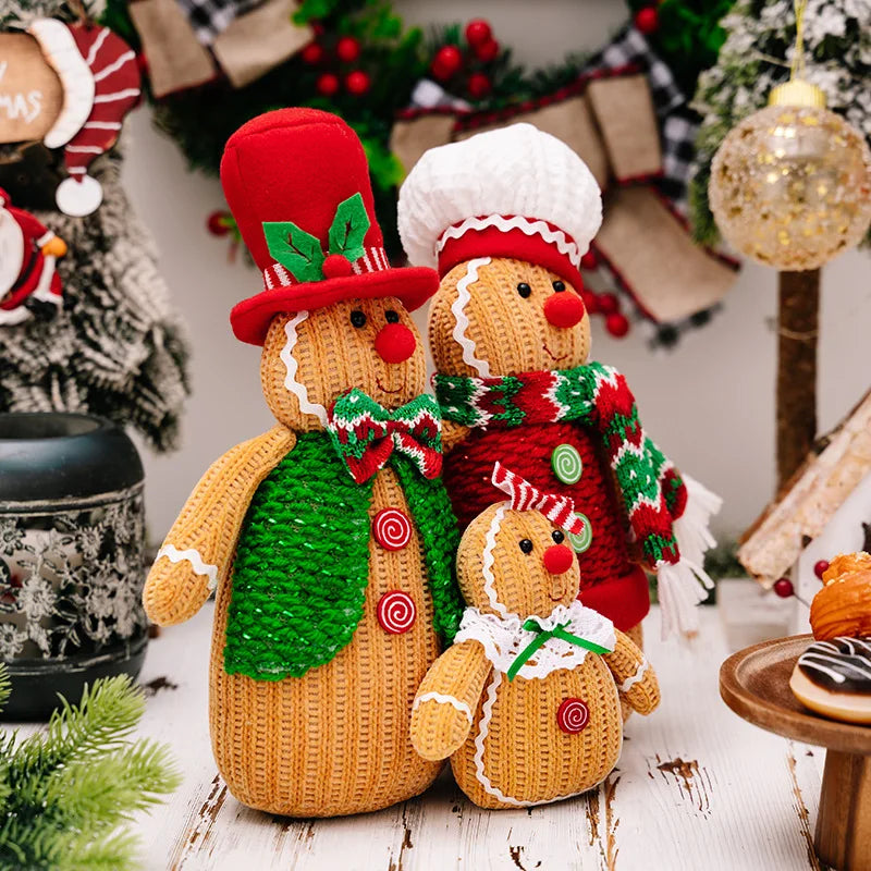 2024 Christmas Creative Gingerbread Figurine Ornament Doll Gift Merry Christmas Decor for Home Xmas 2025 Happy New Year Supplies