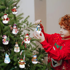 24pcs Christmas retro design wooden Christmas snowman ornament, Christmas home garden, Christmas party atmosphere decoration