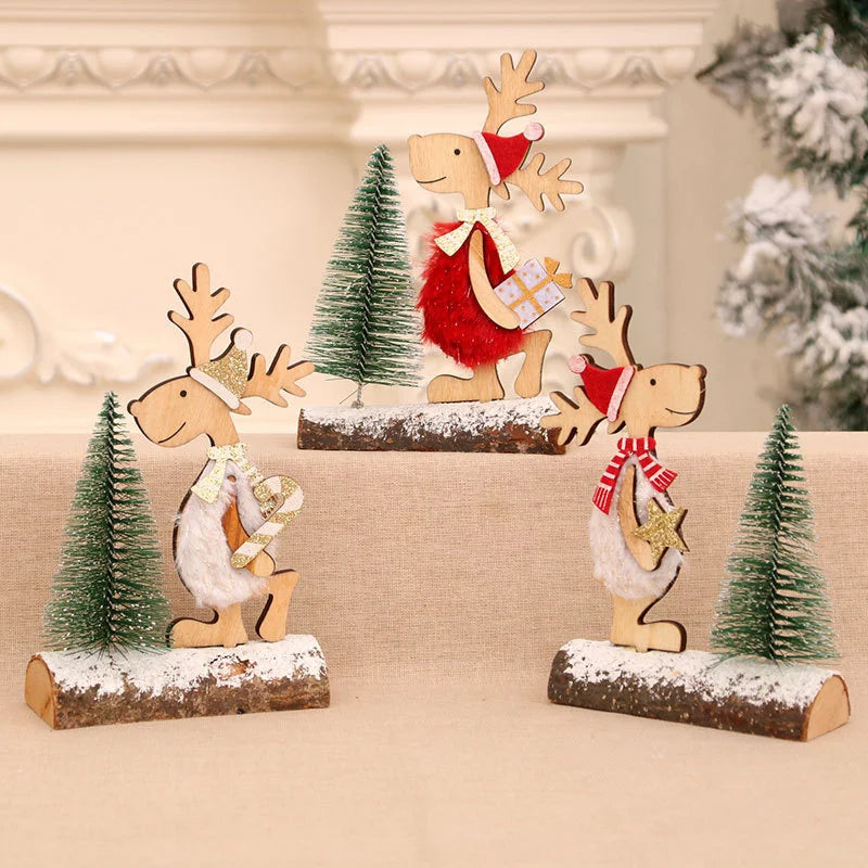 Christmas Tree Children's Handmade DIY Stereo Wooden Christmas Tree Scene Layout Christmas Decorations Ornaments Hot