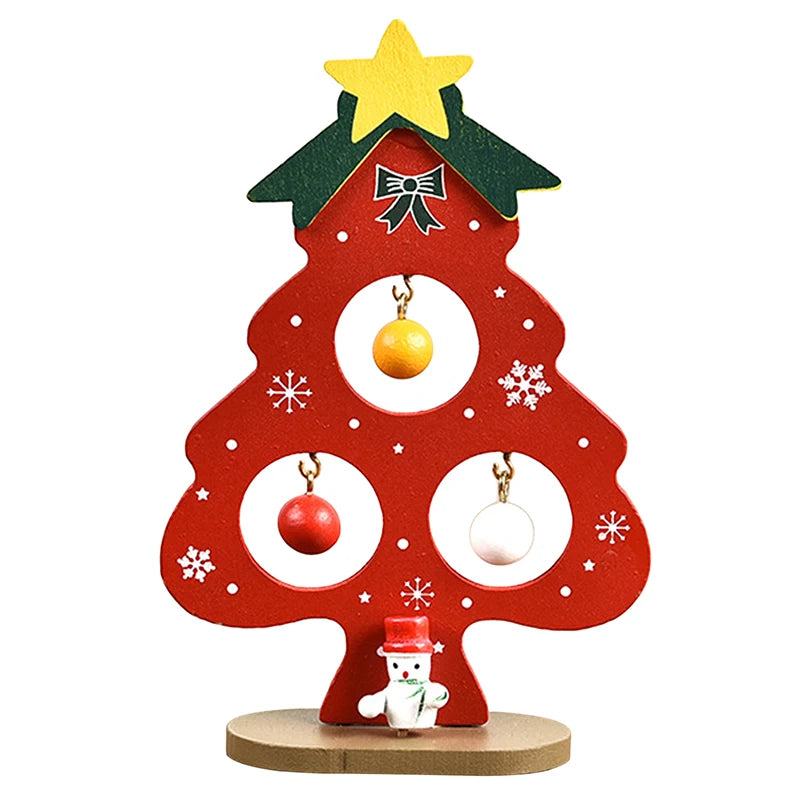 Christmas Tree Children's Handmade DIY Stereo Wooden Christmas Tree Scene Layout Christmas Decorations Ornaments Hot