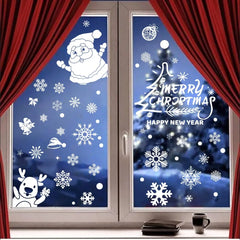 2024 Christmas Decoration Window Stickers Cartoon Santa Claus Elk Gingerbread Man Xmas Wreath Glass Sticker Merry Christma Decor