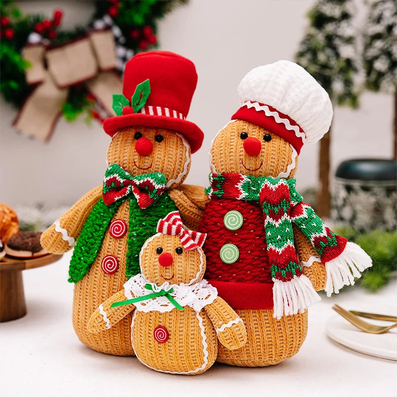 2024 Christmas Creative Gingerbread Figurine Ornament Doll Gift Merry Christmas Decor for Home Xmas 2025 Happy New Year Supplies