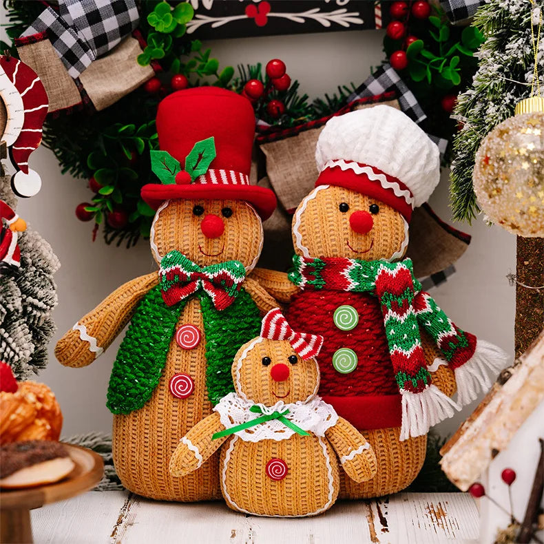 2024 Christmas Creative Gingerbread Figurine Ornament Doll Gift Merry Christmas Decor for Home Xmas 2025 Happy New Year Supplies