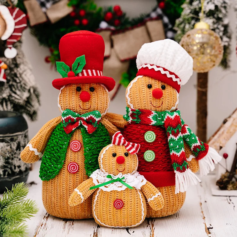 2024 Christmas Creative Gingerbread Figurine Ornament Doll Gift Merry Christmas Decor for Home Xmas 2025 Happy New Year Supplies