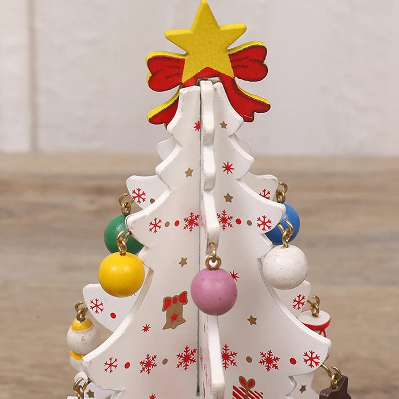 Christmas Tree Children's Handmade DIY Stereo Wooden Christmas Tree Scene Layout Christmas Decorations Ornaments Hot