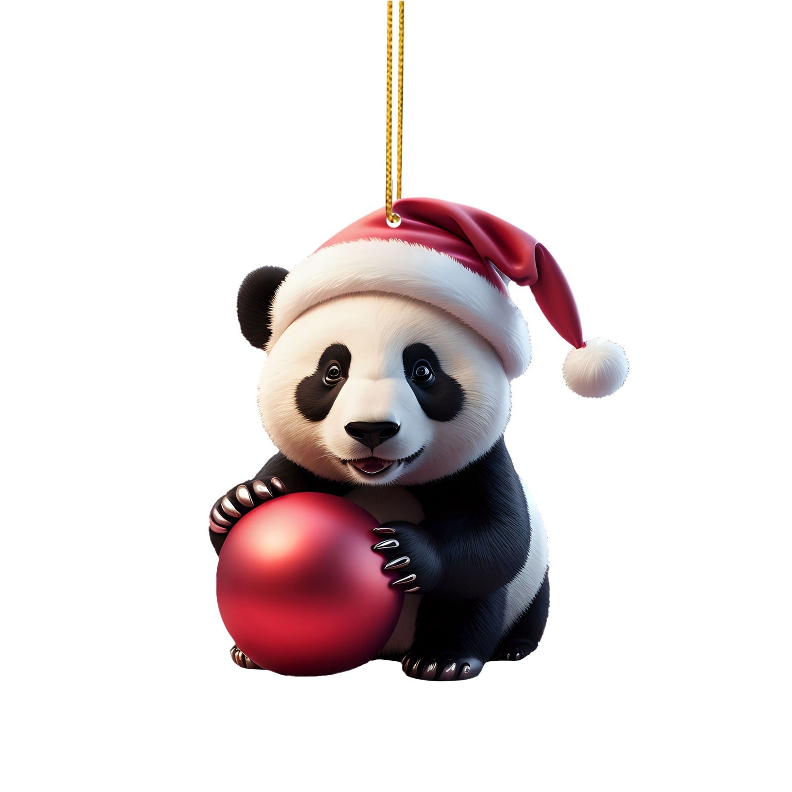 Christmas Cute Panda Pendant Hanging Gift Christmas White Panda Pattern Decoration Tree Backpack Home Window Christmas Pendant