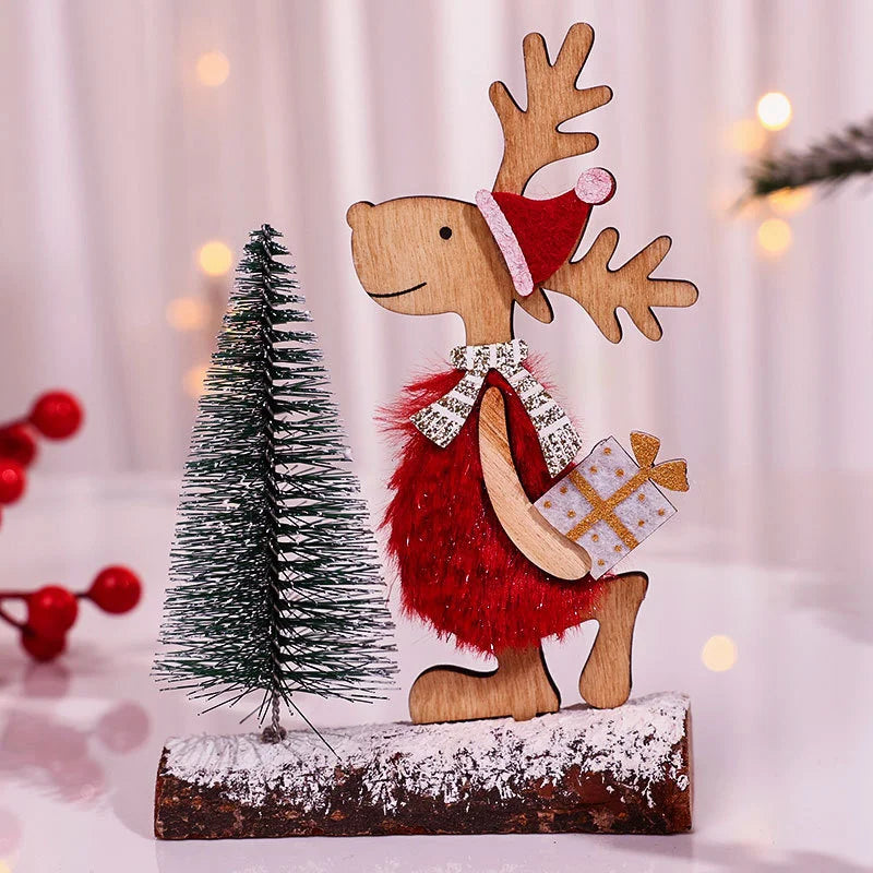 Christmas Tree Children's Handmade DIY Stereo Wooden Christmas Tree Scene Layout Christmas Decorations Ornaments Hot