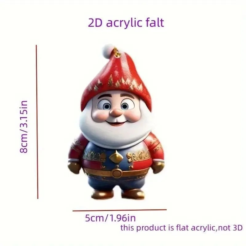 Christmas Wall Decoration 2D Acrylic Cartoon Dwarf Christmas Tree Pendant Christmas Cartoon Cute Christmas Suprimentos De Natal