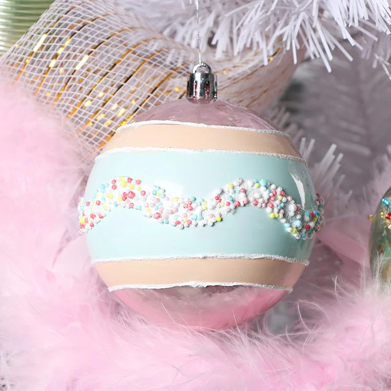 Christmas Macaron Ice Cream Donut Shapes Ball Ornament Xmas Tree Hanging Pendants Home Party Navidad Christmas Decor 2024