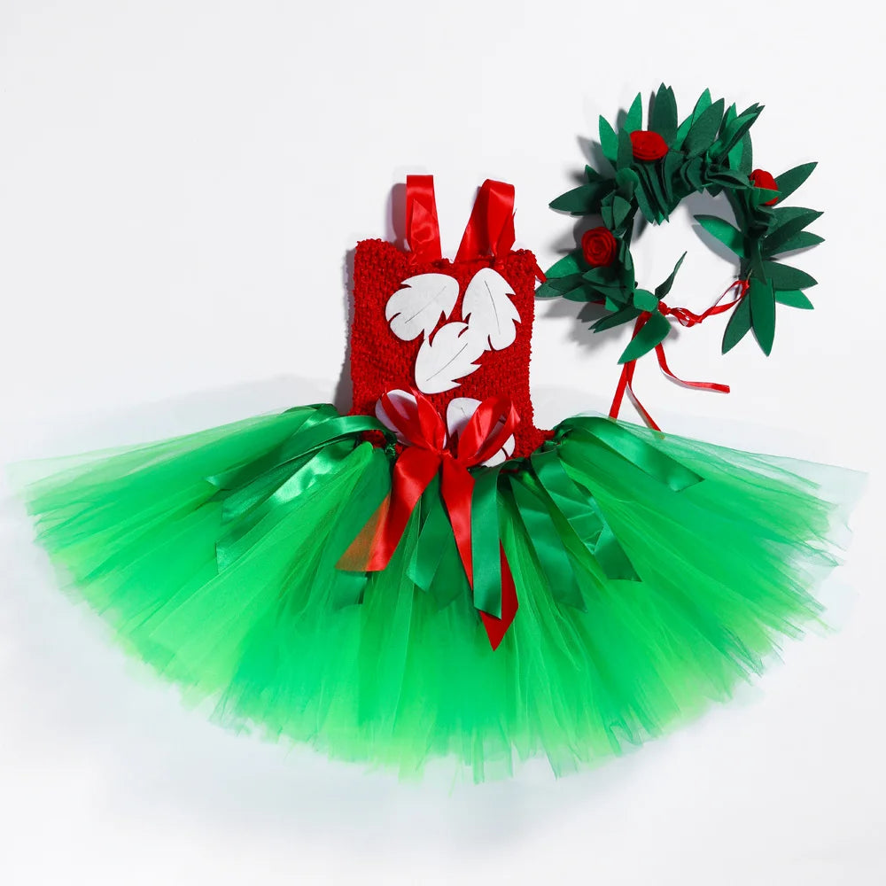 Lilo Tutu dress for girl christmas costume for kids Hawaiian dresses for girls Party Santa Outfit Kids Dress Up clothes