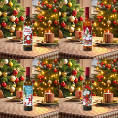 Christmas Wine Sticker Decoration Merry Cristmas Decor for Home 2024 Wine Sticker Xmas Ornament Navidad Natal New Year Gift 2025