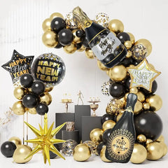 Happy New Year Decorations 2024 New Year Balloon Arch Garland Kit for Christmas Decoration Theme New Years Eve Party Supplies