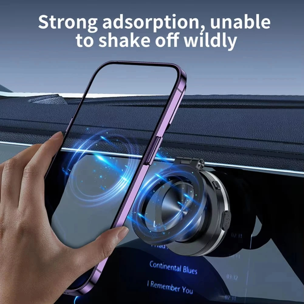 For Magsafe Magnetic Vacuum Car Phone Holder Suction Cup Folding Universal Navigation Stand Bracket For IPhone/Samsung/Xiaomi