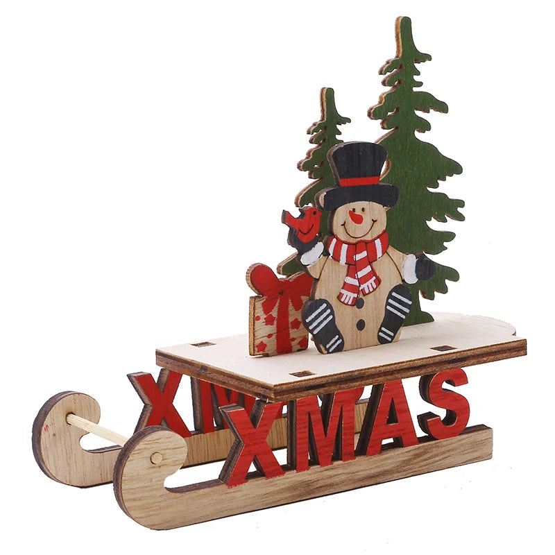 Christmas Tree Children's Handmade DIY Stereo Wooden Christmas Tree Scene Layout Christmas Decorations Ornaments Hot