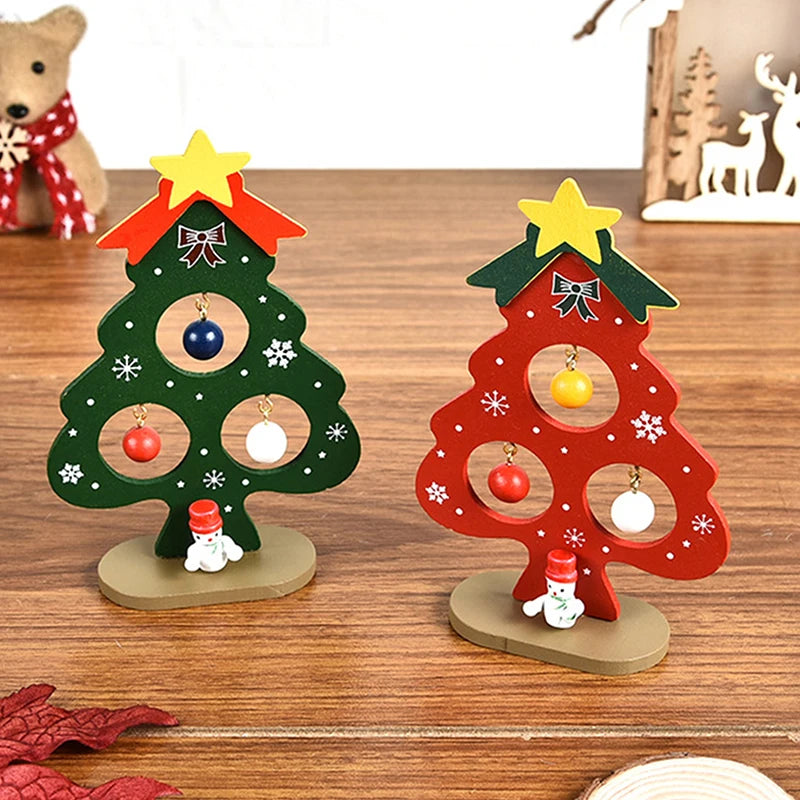 Christmas Tree Children's Handmade DIY Stereo Wooden Christmas Tree Scene Layout Christmas Decorations Ornaments Hot