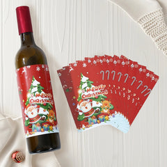 Christmas Wine Sticker Decoration Merry Cristmas Decor for Home 2024 Wine Sticker Xmas Ornament Navidad Natal New Year Gift 2025