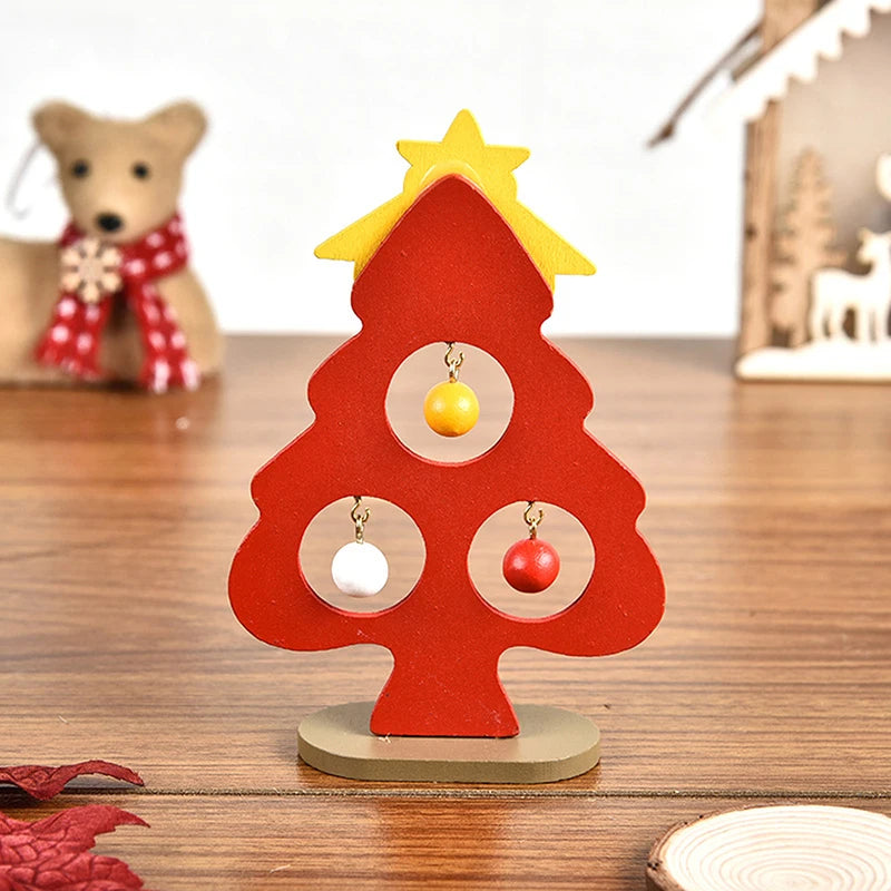 Christmas Tree Children's Handmade DIY Stereo Wooden Christmas Tree Scene Layout Christmas Decorations Ornaments Hot