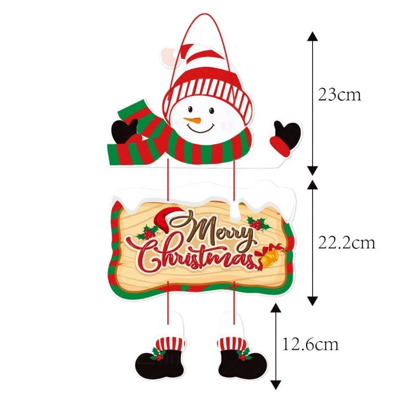 2024 Christmas Hanging Banner Garland Bunting Christmas Santa Claus Paper Banner Door Hanging Ornaments Merry Xmas Party Decor