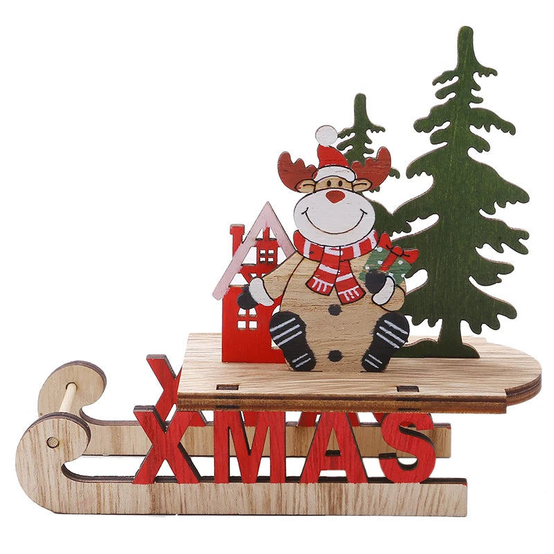 Christmas Tree Children's Handmade DIY Stereo Wooden Christmas Tree Scene Layout Christmas Decorations Ornaments Hot