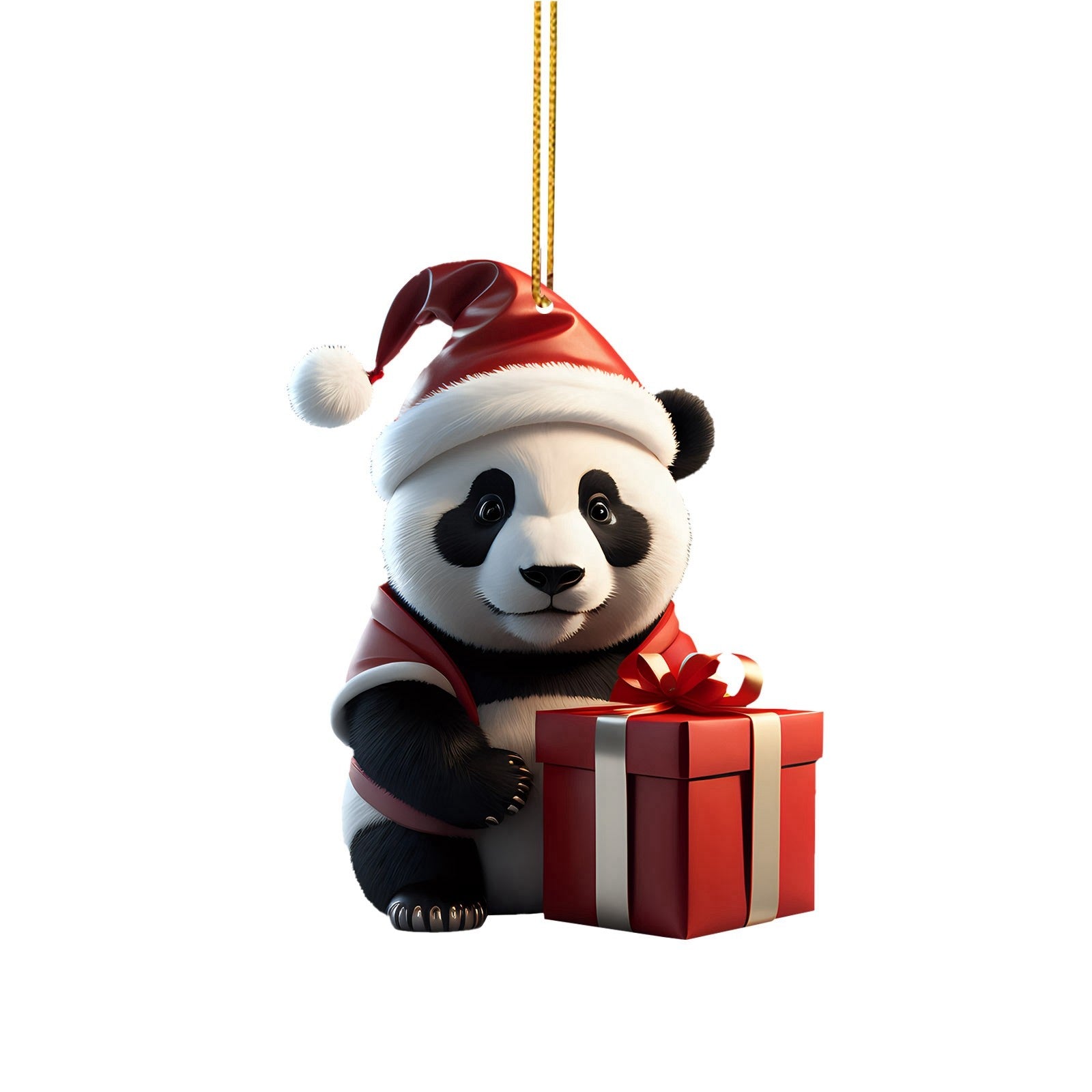 Christmas Cute Panda Pendant Hanging Gift Christmas White Panda Pattern Decoration Tree Backpack Home Window Christmas Pendant