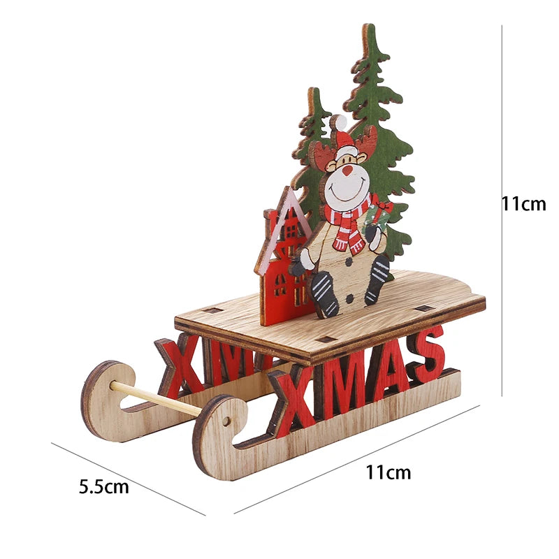 Christmas Tree Children's Handmade DIY Stereo Wooden Christmas Tree Scene Layout Christmas Decorations Ornaments Hot