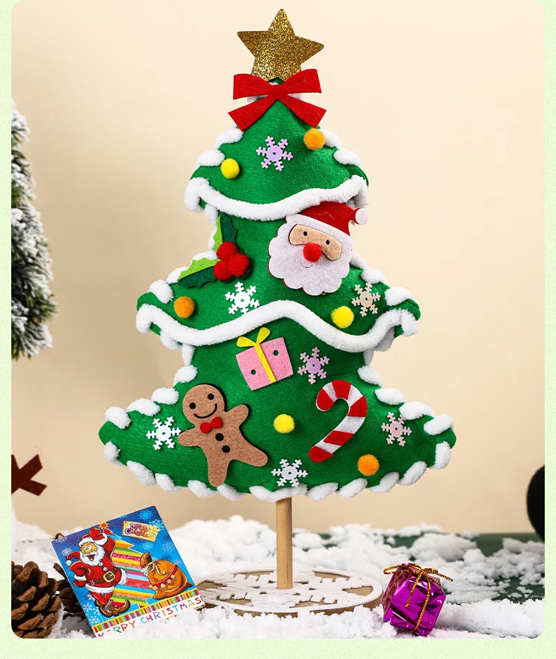 DIY Christmas Tree Crafts Kits for Children Christmas Decoration Handmade Toys Puzzle Craft Kit Children Toys Christmas Gifts