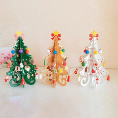 Christmas Tree Children's Handmade DIY Stereo Wooden Christmas Tree Scene Layout Christmas Decorations Ornaments Hot