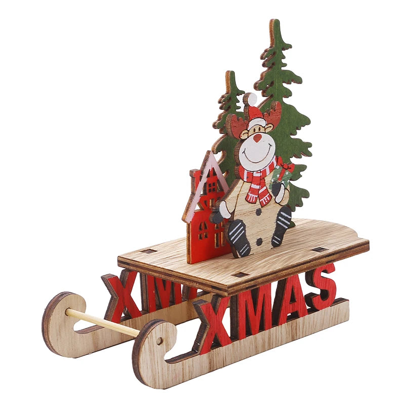 Christmas Tree Children's Handmade DIY Stereo Wooden Christmas Tree Scene Layout Christmas Decorations Ornaments Hot