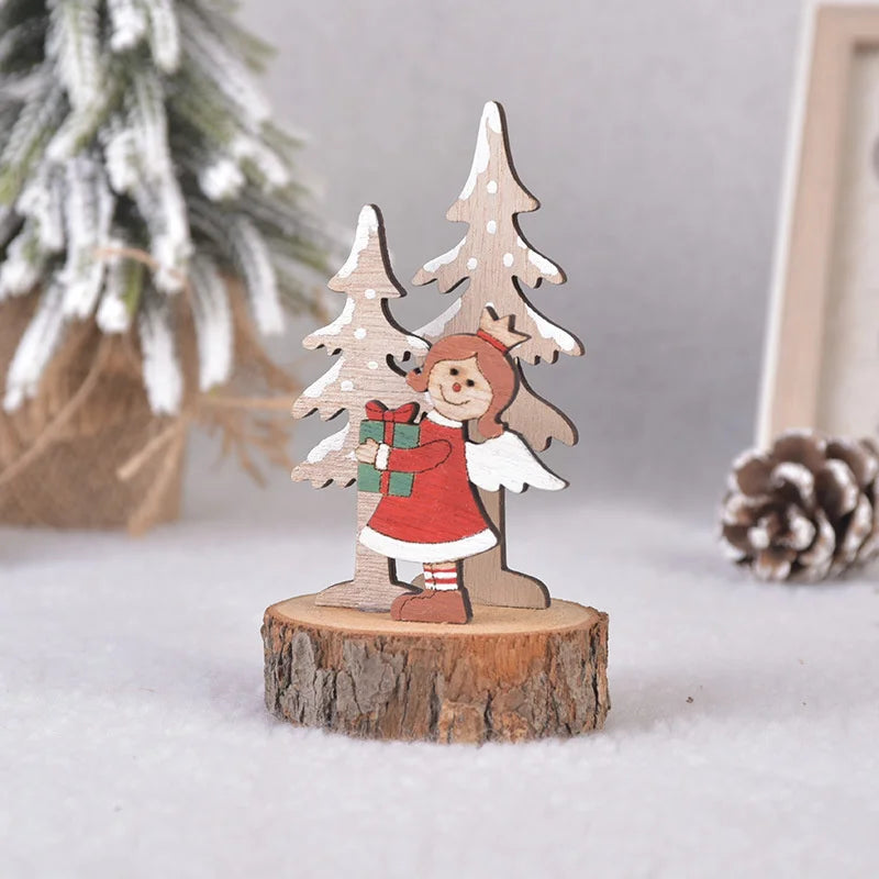 Christmas Tree Children's Handmade DIY Stereo Wooden Christmas Tree Scene Layout Christmas Decorations Ornaments Hot