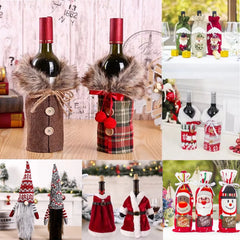 Christmas Wine Bottle Cover Merry Christmas Decorations For Home 2024 Xmas Ornaments Gift Navidad Noel Natal Happy New Year 2025