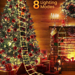 Christmas Decoration LED Ladder Light Strip Climbing Santa Claus Outdoor 8 Modes Christmas Tree For Home Window Christmas Decor