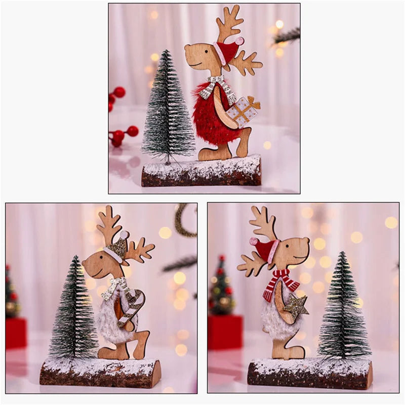 Christmas Tree Children's Handmade DIY Stereo Wooden Christmas Tree Scene Layout Christmas Decorations Ornaments Hot